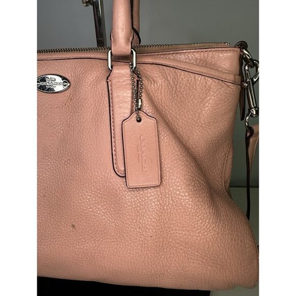 Coach Morgan Satchel Pink Pebbled Leather Shoulder Bag - Picture 12 of 12